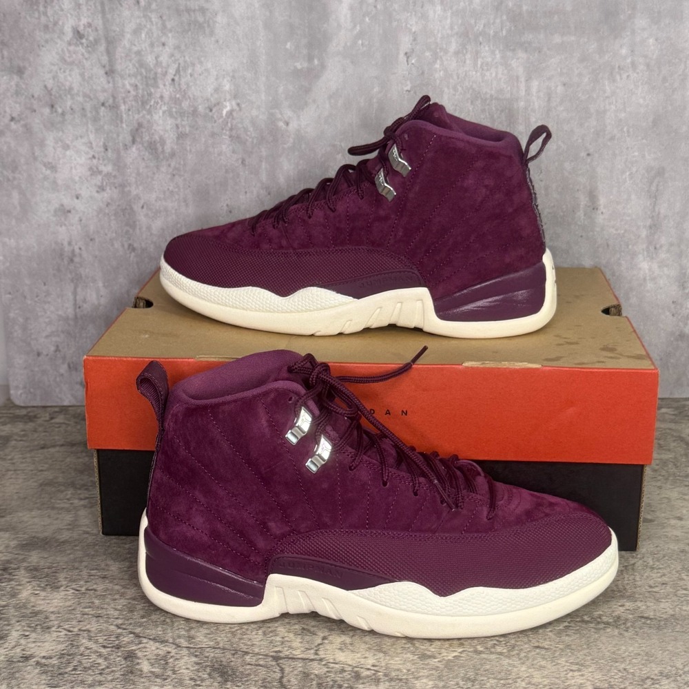 Air Jordan Retro 12 Bordeaux/Metallic Silver Men 8.5 130690-617 Sneakers